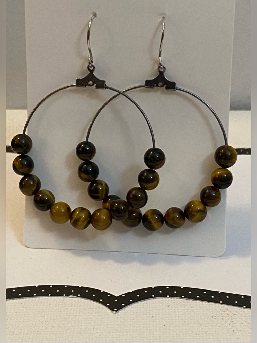 Genuine Tiger's Eye crystals earrings